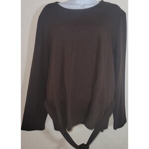 Lemmie For Nina Leonard Brown Belted Women's Sweater 1X Plus Long Sleeves